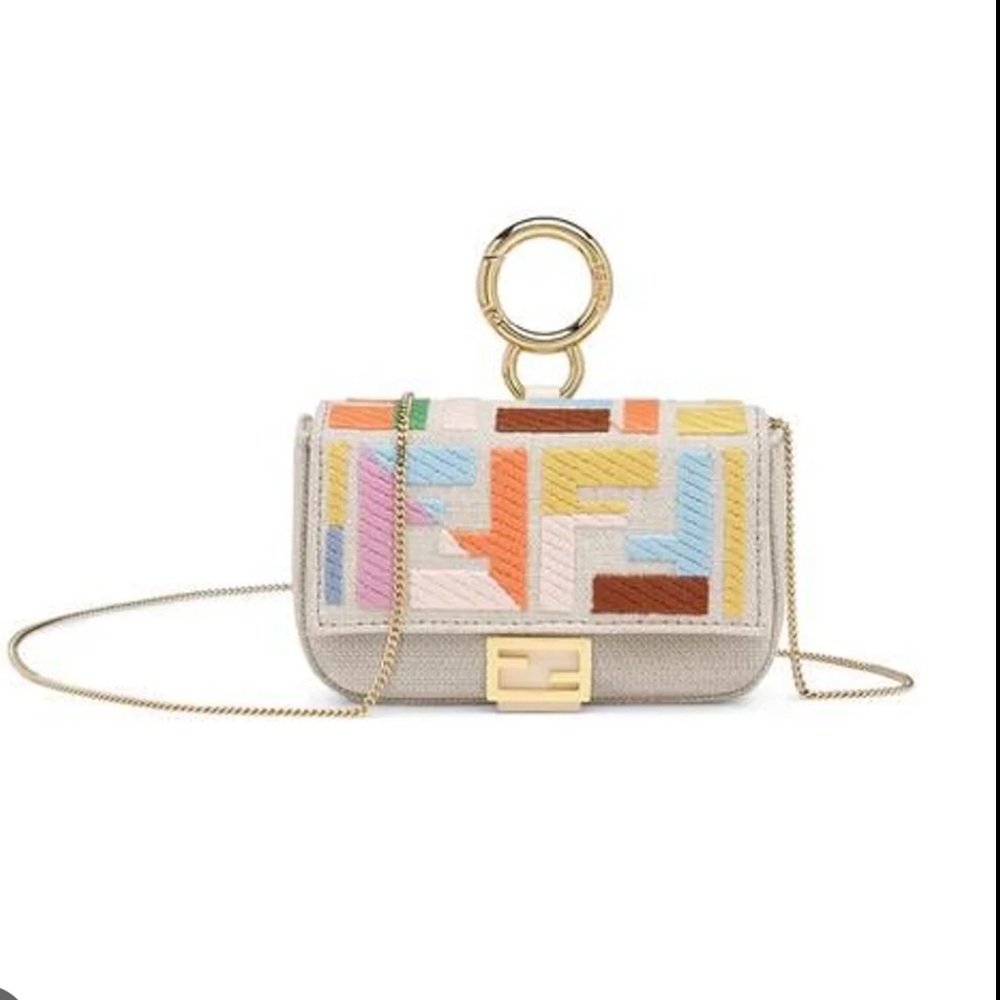 Fendi Nano Baguette Charm in Natural/Multi